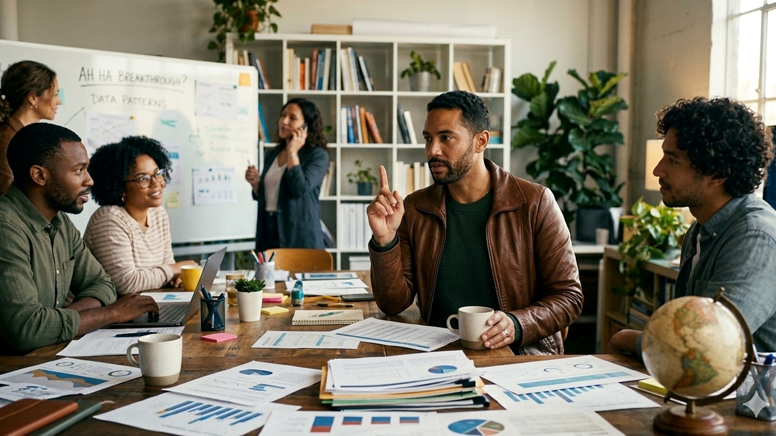 Business leaders discussing an aha gut feeling